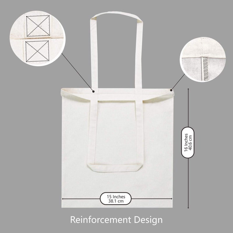 TOPDesign 24-Pack Economical 16"x15" Cotton Tote Bags, Lightweight Medium Reusable Grocery Shopping Cloth Bags, Suitable for DIY, Advertising, Promotion, Gift, Activity - Image 5